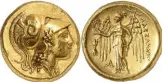  ?? ?? Alexander III of Macedon. Gold distater, 336-323, Macedonian mint. Very rare. About extremely fine. Estimate: 20,000 euros. Hammer price:
70,000 euros
