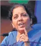  ?? ?? Finance minister Nirmala Sitharaman.