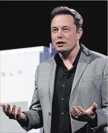 ?? LUIS SINCO TNS ?? Tesla CEO Elon Musk in 2015. The Justice Department is investigat­ing whether statements by Musk and Tesla were misleading enough to constitute criminal fraud, the company confirmed Tuesday.