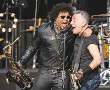  ?? SAMIR
HUSSEIN/WIREIMAGE ?? Bruce Springstee­n and Jake Clemons perform at the BST Hyde Park Festival in London in 2023.