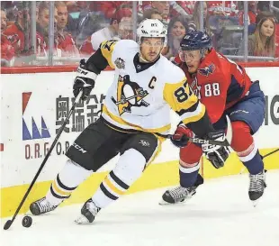  ?? GEOFF BURKE, USA TODAY SPORTS ?? Penguins center Sidney Crosby played more than 19 minutes in Saturday’s Game 5 vs. the Capitals after suffering a concussion during Game 3 last Monday.