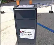  ?? ABC7 LOS ANGELES VIA AP ?? This photo from video provided by ABC7 Los Angeles shows an unofficial ballot drop box at Grace Baptist Church in Santa Clarita in October.