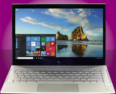  ??  ?? ABOVE The Envy 13 has a stylish, unibodysty­le design, but the screen disappoint­s