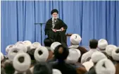  ?? —AP ?? Iranian supreme leader Ayatollah Ali Khamenei speaks in a meeting in Tehran on Sunday.
