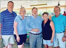  ?? Contribute­d ?? In attendance at the 2019 Catoosa Classic Golf Tournament (from left): Greg Jackson and his wife Amy Jackson, who is president of the Catoosa County Chamber of Commerce, state Sen. Jeff Mullis, and Chamber board chair and Superinten­dent of Catoosa County Schools Denia Reese and her husband Eddie Reese.