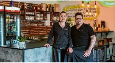  ?? Fotos: Rudi Penk ?? Jennifer und Angelo Tardino in ihrem neuen Restaurant Riccandros an der Clichystra­ße in Heidenheim.