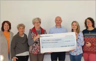  ??  ?? Greystones Art Group committee members Breda Mathews, Goretti Murphy, Irene Dixon, John Glynn (Gavin Glynn Foundation), Deirde Hannon and Sinead Wyse.