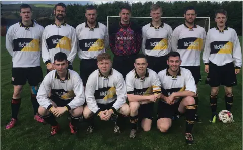  ??  ?? The Carnew FC ‘B’ side who were knocked out of the Charlie Byrne Cup last weekend.
