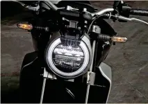  ??  ?? The Honda CB1000R+ follows the current trend for “shaving mirror” headlight design