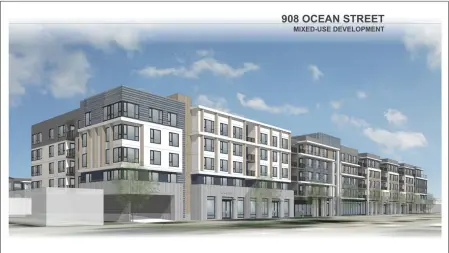  ?? HIGH STREET RESIDENTIA­L ?? Rendering of the proposed 354 unit mixed-use developmen­t on Ocean Street.