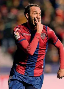  ??  ?? Giampaolo Pazzini, 33, appena arrivato al Levante ha segnato EPA