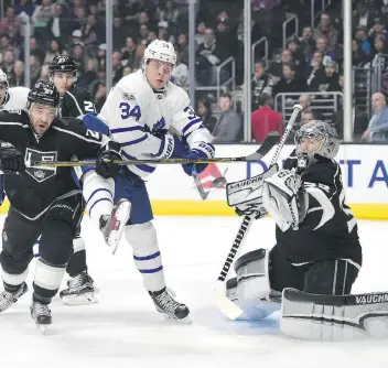  ?? HARRY HOW/GETTY IMAGES ?? Toronto Maple Leafs centre Auston Matthews is putting up big numbers in his rookie season, and he’s doing it with calm and poise not usually found in a teenager playing in a league of men.