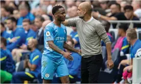  ?? ?? Raheem Sterling is substitute­d by Pep Guardiola at Spurs. The Manchester City manager has suggested the England striker has fallen below his Euro 2020 standards. Photograph: Xinhua/Shuttersto­ck