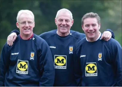  ?? ?? (L-R) Tommy Burns, Walter Smith and Ally McCoist united the Tartan Army during their spell in charge of the national team