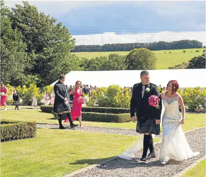  ??  ?? Balmule House in Dunfermlin­e: the perfect venue for a last-minute wedding