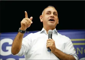  ?? BY CHRIS CARLSON AP FILE PHOTO ?? In this Nov. 5 file photo, Gil Cisneros, a Democratic candidate who is running for a U.S. House seat in California's 39th District, speaks during a campaign stop in Buena Park, Calif. Cisneros captured a Republican-held U.S. House seat in Southern California on Saturday, Nov. 17, 2018, capping a Democratic rout in which the party picked up six congressio­nal seats in the state.