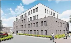  ?? BILD: STADTVERWA­LTUNG ?? Der Neubau: An die Industries­traße zieht das Amt für Finanzen und Controllin­g.