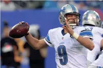  ?? AP ?? Lions quarterbac­k Matthew Stafford throws a pass during the second half against the Giants on Dec. 18 in East Rutherford, N.J.