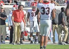  ?? Rob Davis ?? Defensive coordinato­r and outside linebacker­s coach Dan Lanning during the Bulldogs’ game against
Florida at TIAA Bank Field in Jacksonvil­le, Fla., on Saturday, Oct. 30.