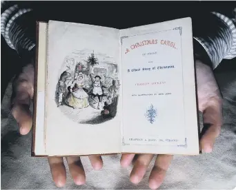  ??  ?? A first edition of A Christmas Carol by Charles Dickens