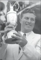  ?? THE ASSOCIATED PRESS ?? Peter Thomson proudly holds the Claret Jug on July 9, 1954.