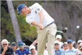  ?? MATT YORK/ASSOCIATED PRESS ?? Matt Kuchar hits from the first tee during the final round of the Sony Open PGA Tour event on Sunday in Honolulu. Kuchar earned his second win of the season with a four-shot victory.