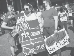  ?? MANDEL NGAN/GETTY-AFP ?? Protesters take part in the Women’s March and Rally for Abortion Justice on Saturday in Washington, D.C., as the abortion rights battle took to the streets.