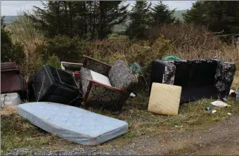  ?? Photo by Sheila Fitzgerald. ?? Furniture and household items which were dumped at Clough, Rockchapel.