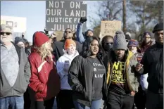  ?? AP photo / Bryan Terry, The Oklahoman ?? Dr. Tiffany Crutcher and other Julius Jones supporters speak to the media outside the Oklahoma State Penitentia­ry in McAlester, Okla. on Thursday. Gov. Kevin Stitt has commuted Jones’ sentence.