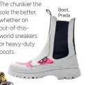  ??  ?? Boot, Prada