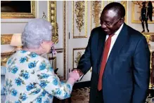  ?? GCIS ?? PRESIDENT Cyril Ramaphosa visited Queen Elizabeth II at the Windsor Castle in London when he attended the Commonweal­th Heads of Government Meeting in 2018. |