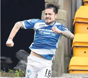  ?? Picture: SNS. ?? Paul Paton celebrates his goal against Dundee.