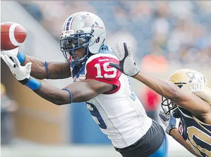  ?? JOHN WOODS/THE CANADIAN PRESS FILES ?? The Alouettes’ S.J. Green says he’s 80 to 85 per cent recovered from a knee injury he suffered last June 30.