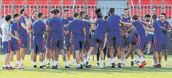  ?? FOTO: EFE ?? El Atlético de Madrid rezuma buenas sensacione­s, como se pudo ver ayer en el entrenamie­nto de la Ciudad Deportiva