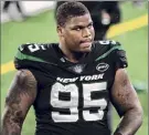  ?? Benjamin Solomon / Getty Images ?? Quinnen Williams has been a leader for the Jets with seven sacks, 14 QB hits, two forced fumbles, and 10 tackles for a loss.