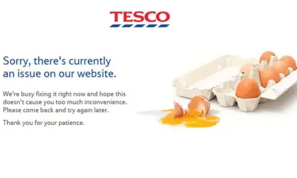  ?? ?? Tesco’s website is down for a second day but the supermarke­t says: ‘‘There is no reason to believe that this issue impacts customer data.’ Photograph: Tesco