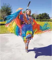  ?? NELVIN C. CEPEDA U-T ?? Annalisa Berrios, founder of Fancy Moccasins Dance Organizati­on, practices on Feb. 27 on the Pechanga Reservatio­n.