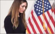  ?? Saul Loeb / AFP via Getty Images file photo ?? Hope Hicks, counselor to President Donald Trump, arrives for the weekly Republican Senate policy luncheon attended by Trump on Capitol Hill in Washington, D.C., on May 19.