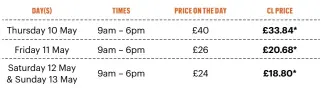  ??  ?? *DISCOUNT VALID ONLY ON ADULT TICKETS PURCHASED BY 31 MARCH 2018. OFFER CANNOT BE APPLIED RETROSPECT­IVELY. BOOKING FEE APPLIES. CALLS COST 7P PER MINUTE PLUS NETWORK EXTRAS.