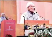  ??  ?? Prime Minister Narendra Modi addresses a session on India’s Business Reforms, at the Pravasi Bhartiya Kendra in New Delhi on Saturday