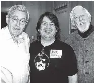  ?? ASSOCIATED PRESS FILE PHOTO ?? In this 2009 photo provided by his manager Stuart Hersh, Frank Avruch, left, who played Bozo the Clown, poses with Hersh, center and Carroll Spinney, who played Big Bird and Oscar the Grouch on Sesame Street, at the Chiller Theatre Expo in Parsippany,...