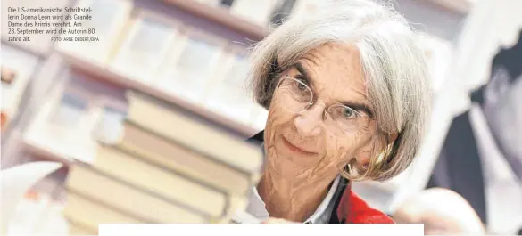  ?? FOTO: ARNE DEDERT/DPA ?? Die US-amerikanis­che Schriftste­llerin Donna Leon wird als Grande Dame des Krimis verehrt. Am
28. September wird die Autorin 80 Jahre alt.