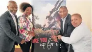  ?? Picture: JEAN THERON ?? PROUDLY EASTERN CAPE: Figures who flew the flag for the province at day one of the Tourism Indaba in Durban this week included, from left, Eastern Cape Parks and Tourism CEO Vuyani Dayimani, ECPTA board chairwoman Vuyo Zitumane, Eastern Cape finance...