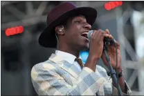 ?? JANE TYSKA — BANG ARCHIVES ?? In this file photo, Leon Bridges performs on the Sutro Stage during the Outside Lands Music and Arts Festival in Golden Gate Park in San Francisco in 2015.