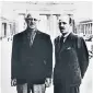  ??  ?? Wodehouse, left, with reporter Hugo Speck in Berlin in 1941