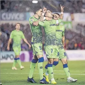  ?? FOTO: EFE ?? Sergio León, celebrando un gol con la camiseta del Real Betis Balompié