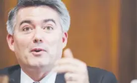  ?? Zach Gibson, Getty Images ?? Sen. Cory Gardner, RColo., says of U.S. health care: “We need to make sure the people with pre-existing conditions continue to have coverage and continue to have access to affordable coverage.”