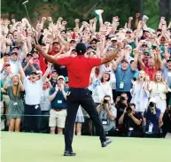  ?? CURTIS COMPTON / ATLANTA JOURNAL-CONSTITUTI­ON VIA THE ASSOCIATED PRESS ?? Tiger Woods’ win Sunday at the Masters was “incredible” to watch, says former PGA commission­er Tim Finchem.