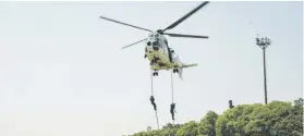  ?? Picture: Jacques Nelles ?? WILLING AND ABLE. National Public Order Policing Reserve Unit members during a capability demonstrat­ion in Pretoria.