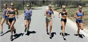  ??  ?? Camille Buscomb training with the Melbourne Track Club, in California ahead of the Stanford 10,000m race.